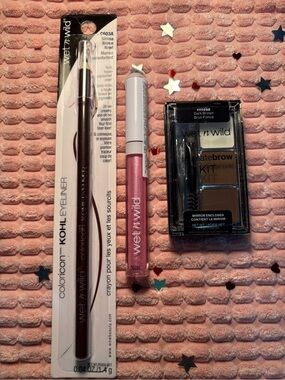 Wet n Wild Makeup Bundle • Lip Gloss • Brow Kit • Eyeliner • Beauty Gift Set